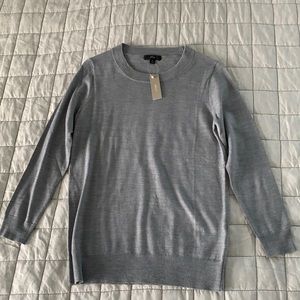 JCrew Gray Crew Neck Merino Wool Sweater